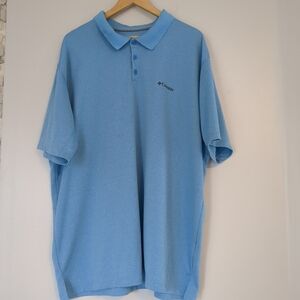 Columbia Polo Shirt Men's 3XT Blue Golf Preppy Casual Activewear sun Protection